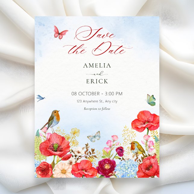 Floral garden wedding save the date (Creator Uploaded)