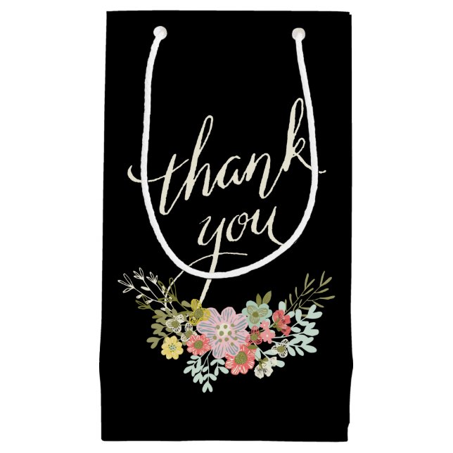 Floral Garden Wedding Thank You Favour Gift Bags (Front)