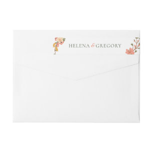 Floral Garden Wedding Wrap Around Label