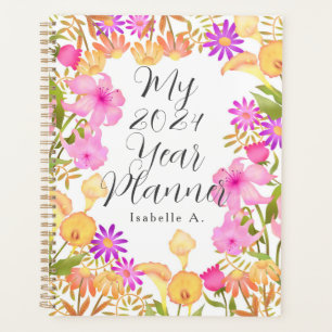 Floral Garden White Planner