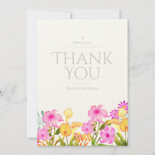 Floral Garden White Thank You Invitation