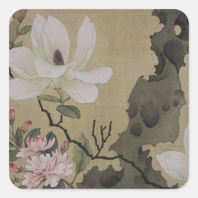 Floral Gardens Square Sticker (Front)