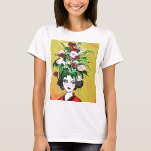 FLORAL GEISHA WHITE TSHIRT