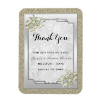 Floral Gem Silver Framed, Gold & Silver Wedding