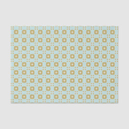 Floral Geo Light Aqua and Gold Tissue Paper