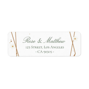 floral geometric address label
