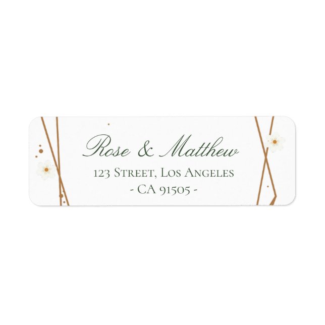 floral geometric address label (Front)