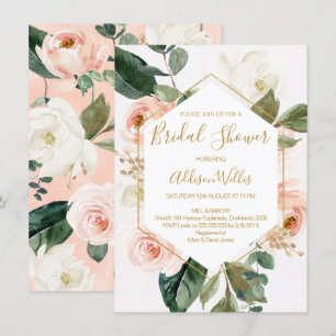 Floral Geometric Bridal Shower Invitation