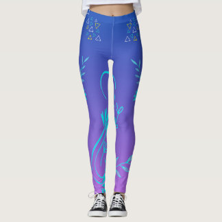 Floral Geometric Gradient Leggings