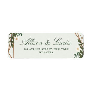 floral geometric green address