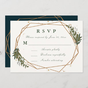 floral geometric RSVP card
