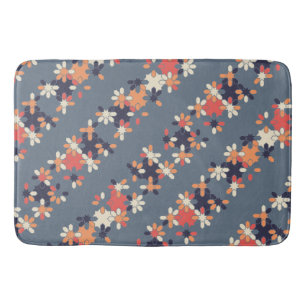 Floral Geometric Seamless Pattern  Bath Mat