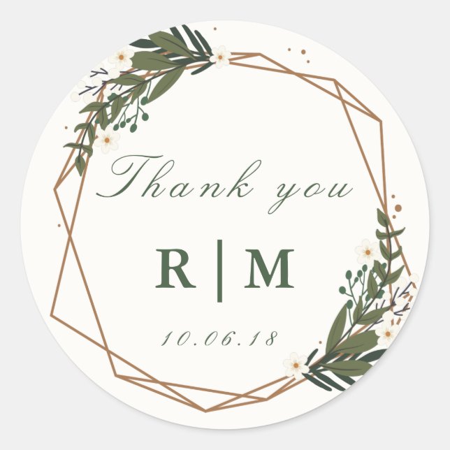 floral geometric sticker (Front)