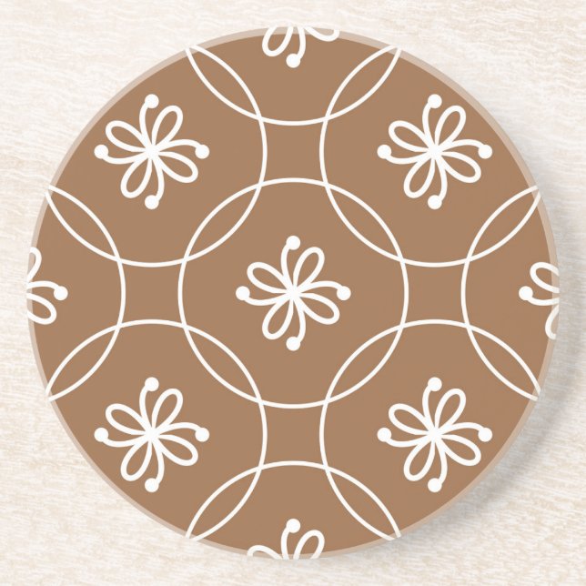 Floral geometric: vintage art pattern. coaster (Front)