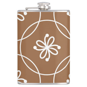 Floral geometric: vintage art pattern. hip flask