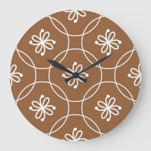 Floral geometric: vintage art pattern. large clock