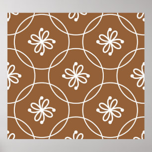 Floral geometric: vintage art pattern. poster