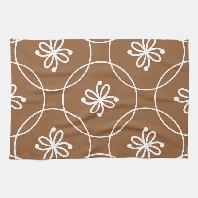 Floral geometric: vintage art pattern. tea towel (Horizontal)