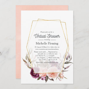 Floral Geometric Virtual Shower Invitation