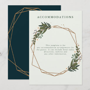 floral geometric wedding accommodation card