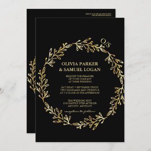 Floral Geometrical,QR Code,Monogram Photo Wedding  Invitation