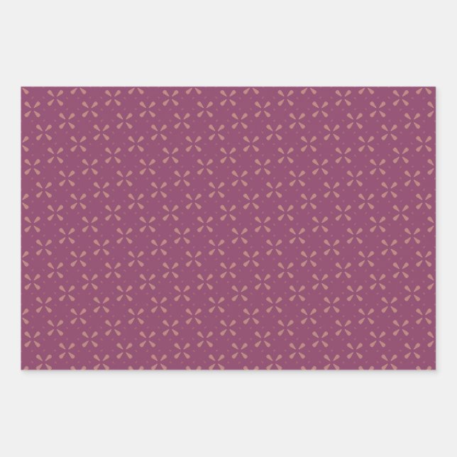 Floral geometry wrapping paper sheet (Front)