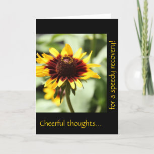 Floral Get Well Card, Cheerful Yellow Coneflower Card
