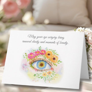 Floral Get Well Eye Surgery Peonies Card