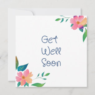 Floral Get Well Soon Greetings Holiday Card