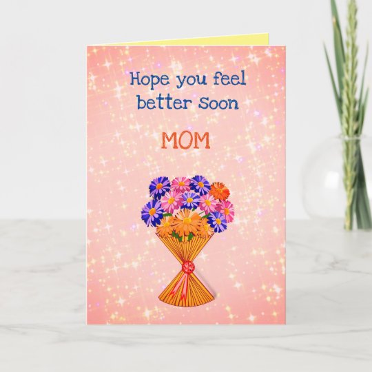 Floral Get Well Soon Mom Greeting Card | Zazzle.co.uk