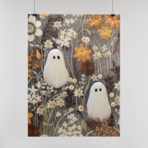 Floral Ghost Art Poster