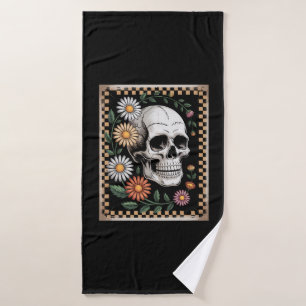 Floral Ghost Fall Boho Halloween 2 Bath Towel