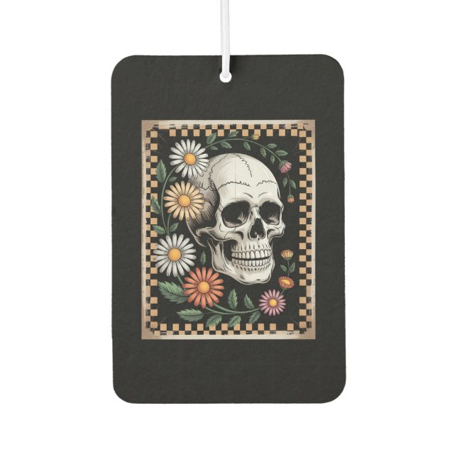 Floral Ghost Fall Boho Halloween 2 Car Air Freshener (Front)