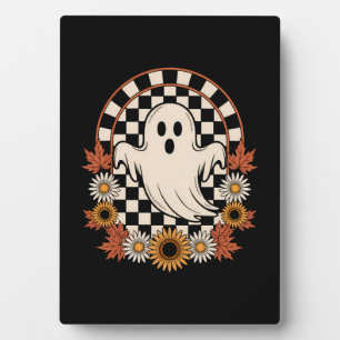 Floral Ghost Fall Boho Halloween Plaque