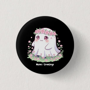 Floral Ghost Halloween Costume for Girls Women 3 Cm Round Badge