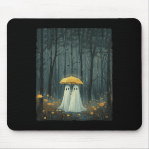 Floral Ghost Holds Umbrella Couple Spooky Season W Mouse Mat