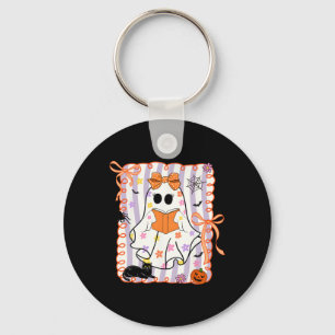 Floral Ghost Reading Books Halloween Teacher Coque Key Ring
