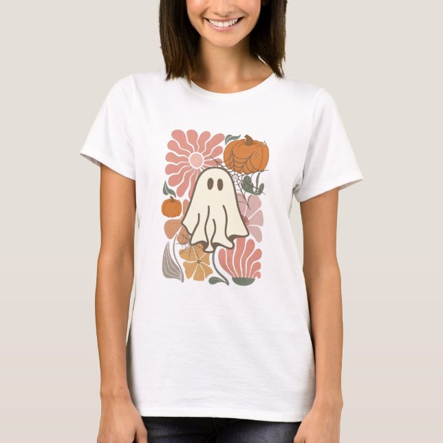 Floral Ghost Vibes T-Shirt (Front)