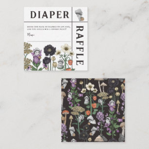 Floral Ghosts Halloween Baby Shower Diaper Raffle  Enclosure Card