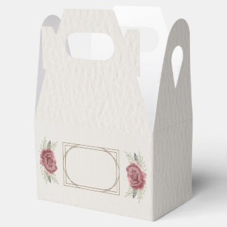 Floral Gift Tag – Elegant Rose and Frame Design Favour Box