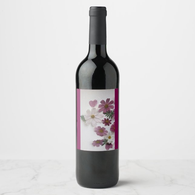 Floral gift tag wine label (Front)