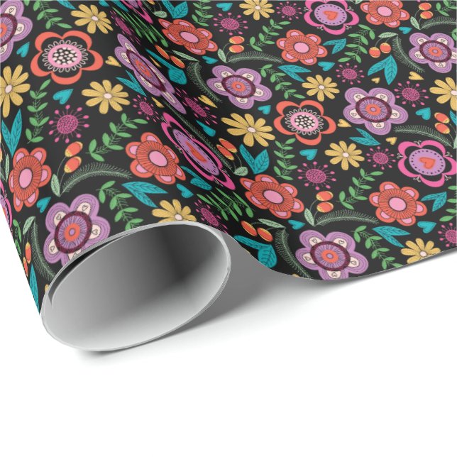 Floral Gift Wrap Go Bold Bohemian Avant-Garde (Roll Corner)