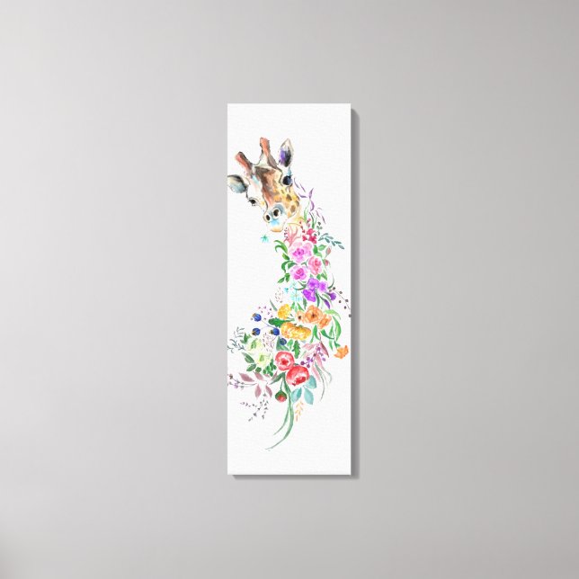Floral Giraffe Canvas Print (Front)