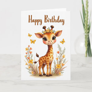 Floral Giraffe Celebration Card
