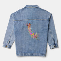 Floral Giraffe Denim Jacket
