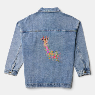 Floral Giraffe Denim Jacket