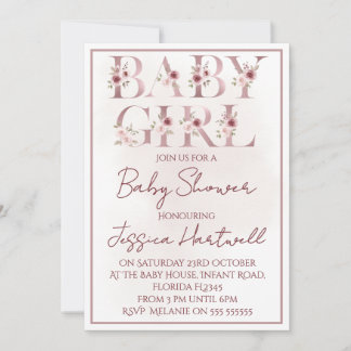 Floral Girl Baby Shower Invitation