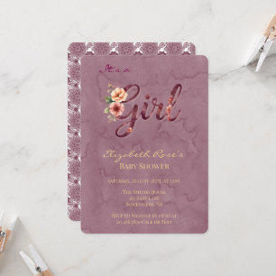 Floral Girl Baby Shower Invitation