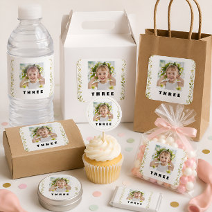 Floral Girl Birthday Favour Stickers
