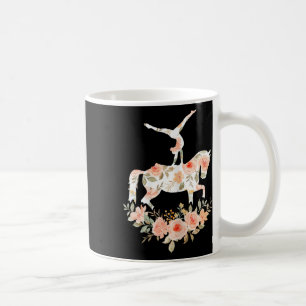 Floral Girl Vaulting Riding Equestrian Horse Girl Coffee Mug